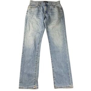 Uniqlo Jeans Men 31x32 Stretch Slim Fit Denim Pant Light Blue Wash Cotton 425301